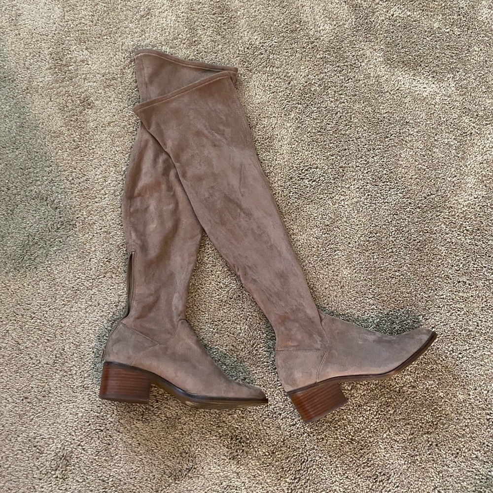 Brown thigh high boots